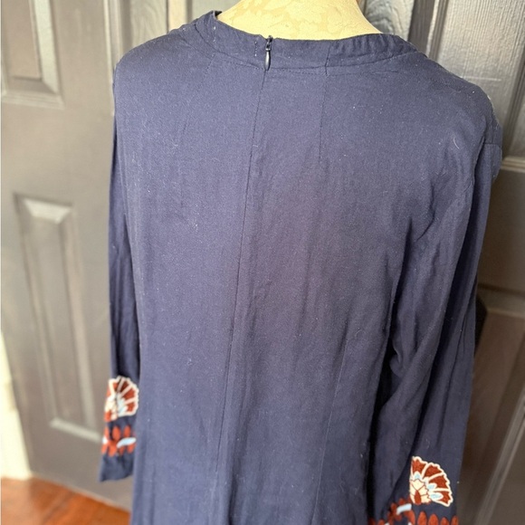 Roberta Roller Rabbit Navy and Red Embroidered Cotton Midi Dress - XL / L - Picture 14 of 14